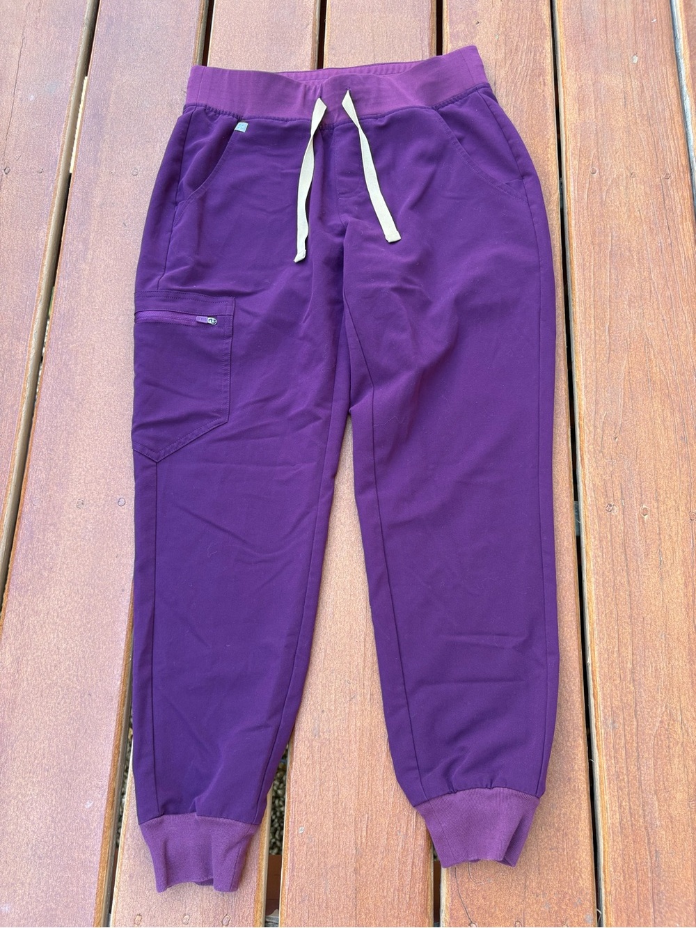 Women Figs Zamora Deep Purple Jogger Scrub Pants Size Small Petite